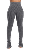 Red Fashion Casual Adult Pit Article Fabrics Solid Slit Skinny Bottoms