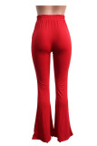 Pink Casual Solid Skinny Bottoms