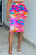 Colour Fashion Casual Print Tie-dye Regular High Waist Skirt