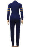 White Fashion Active adult Ma'am Patchwork Solid Two Piece Suits pencil Long Sleeve Two Pieces