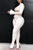 Orange Milk Silk OL Patchwork Solid asymmetrical pencil Long Sleeve Two Pieces
