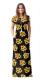 As Show-3 Brief Cute O-Neck Short Sleeve Loose Long Print Dresses