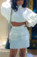 White Sexy Casual Solid Basic Turtleneck Long Sleeve Two Pieces