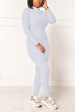 Orange Street Solid O Neck Long Sleeve Two Pieces