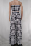 Green Sexy Print Patchwork With Bow Strapless Sleeveless Two Pieces