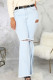 Baby Blue Sexy Denim Solid Ripped Plus Size 
