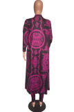 Gold Casual Printed Blending Two-piece Pants Set(Without T-shirt)