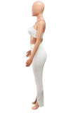 Pink Sexy Casual Solid Backless Strapless Sleeveless Two Pieces
