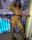 As Show Mid Patchwork pencil Pants Two-piece suit