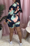 Black Fashion Casual adult Ma'am Print Two Piece Suits pencil Long Sleeve Two Pieces