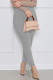 Grey Street Solid Patch Fold Regular Mid Waist Pencil Bottoms