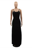 Burgundy Fashion Sexy Solid Backless Spaghetti Strap Sleeveless Dress Dresses