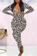 White Casual Living Print Basic V Neck Regular Jumpsuits
