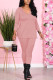 Pink Fashion Sexy Adult Solid Patchwork V Neck Long Sleeve Regular Sleeve Regular Two Pieces