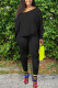 Black Milk Silk Fashion Active adult Ma'am Solid Two Piece Suits pencil Long Sleeve Two Pieces