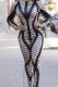 Grey Elastic Fly Long Sleeve Mid Print Patchwork pencil Capris Jumpsuits & Rompers