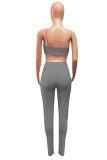 Pink Fashion adult Street Patchwork Solid Two Piece Suits Skinny Sleeveless Two Pieces