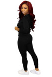 Army Green Fashion adult Active Casual Lightly cooked Zippered Two Piece Suits pencil Long Sleeve