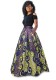 As Show-6 Bohemian Brief Cute O-Neck Short Sleeve Fit and Flare Long Two Piece Clothes