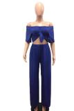 Black Casual Fashion asymmetrical Bandage Solid crop top Straight Loose