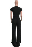 Black Fashion Casual Sexy Print Patchwork Straight