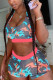 Camouflage Fashion Casual adult Ma'am Patchwork Print Two Piece Suits Straight Sleeveless Two Pieces