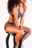 Multi Fashion Sexy U Neck Print Swimwears