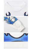 White O Neck Long Sleeve Letter Long Sleeve Tops