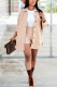 Apricot Sexy Solid Cardigan Turndown Collar Long Sleeve Regular Sleeve Two Pieces