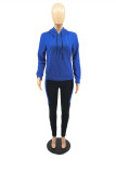 Rose Red Fashion Casual Solid Patchwork Hooded Collar Long Sleeve Two Pieces