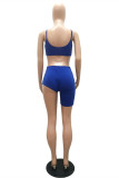 Blue Fashion Sexy Suspender Top And Shorts Two-piece Set