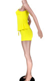 Black Fashion Sexy adult Ma'am Patchwork Solid Two Piece Suits pencil Sleeveless Two Pieces