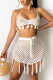 White Sexy Geometric Tassel Hollowed Out Swimwears