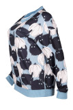 Yellow Fashion Casual Adult Print Pullovers O Neck Tops