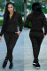 Black Fashion adult Sexy Two Piece Suits Patchwork Dot Straight Long Sleeve Two-piece Pants Set