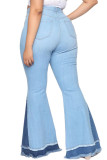 Light Blue Broken Holes Denim