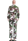 Camouflage Casual Print Long Sleeve Turndown Collar
