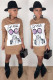 Khaki Casual Fashion adult Cap Sleeve Long Sleeves O neck Step Skirt Mini Print Long Sleeve Dre