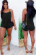 Black Fashion Sexy adult Ma'am Patchwork Solid Two Piece Suits pencil Sleeveless Two Pieces