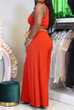 Black Sexy Casual Solid Hollowed Out O Neck Sleeveless Two Pieces