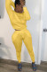 Yellow Fashion Casual Solid pencil Long Sleeve Two Pieces