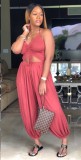 Yellow Hollow Out Sashes Backless Patchwork Fashion sexy Jumpsuits & Rompers