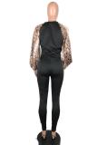 Leopard print adult Casual Fashion Camouflage Print Two Piece Suits Leopard Ribbon pencil Long Sleeve T