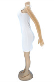 Purple Sexy Casual Letter Hot Drill U Neck Vest Dress