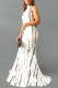 White Fashion Sexy Print Backless Halter Sleeveless Dress