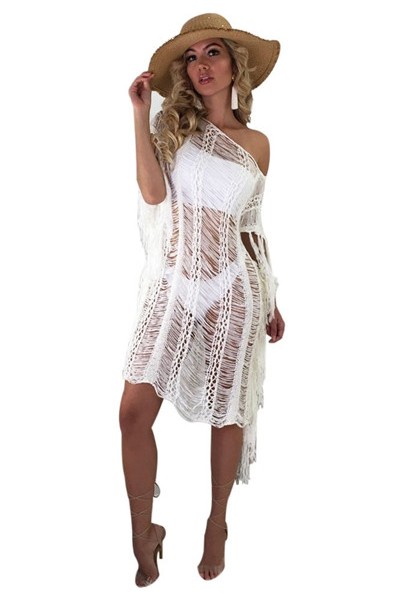White Brief Cute Asymmetrical Loose skirt Club Dresses