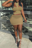 White Fashion Sexy Solid Hollowed Out O Neck Sleeveless Three-piece Set