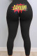 Black yellow Sexy Print Skinny Bottoms
