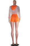 White Fashion adult Street Letter Patchwork Print Solid perspective Two Piece Suits Straight Long Sleeve Two Pieces