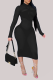 Black Sexy Solid Patchwork Mesh Swimwears